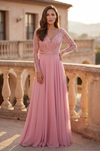 Kos Couture Beaded Long Sleeve Mother of the Bride Dress