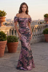 Kos Couture Long Off Shoulder Formal Couture Evening Dress