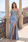 Kos Couture Fitted Corset Off the Shoulder Formal Prom Dress