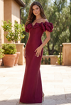Kos Couture Ruffled Sleeve Long Formal Evening Dress