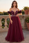 Kos Couture Off Shoulder Ball Gown Long Prom Dress