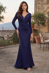 Kos Couture Long Sleeve Formal Fitted Evening Dress