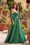Kos Couture Long Formal Gown Off Shoulder Sleeves