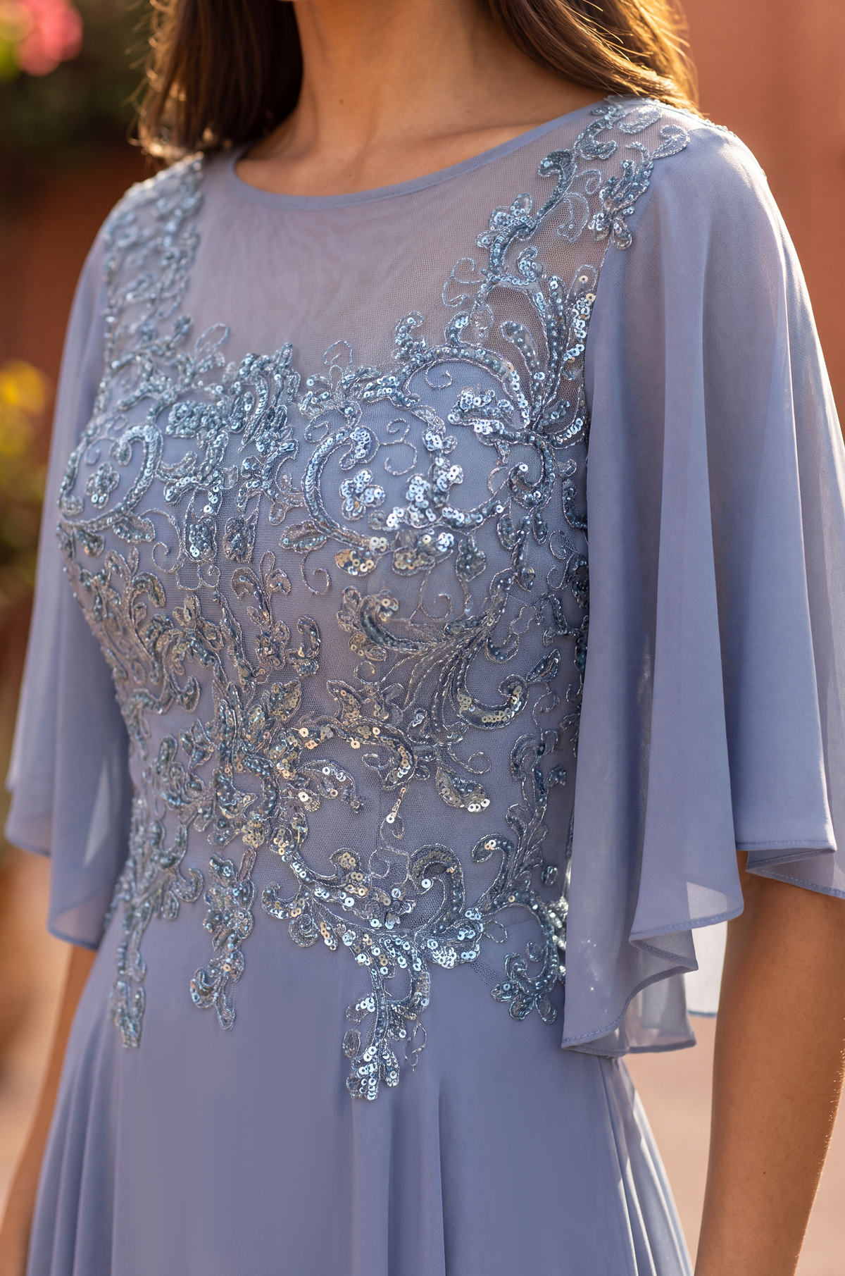 Kos Couture Short Sleeve Mother of the Bride Dress