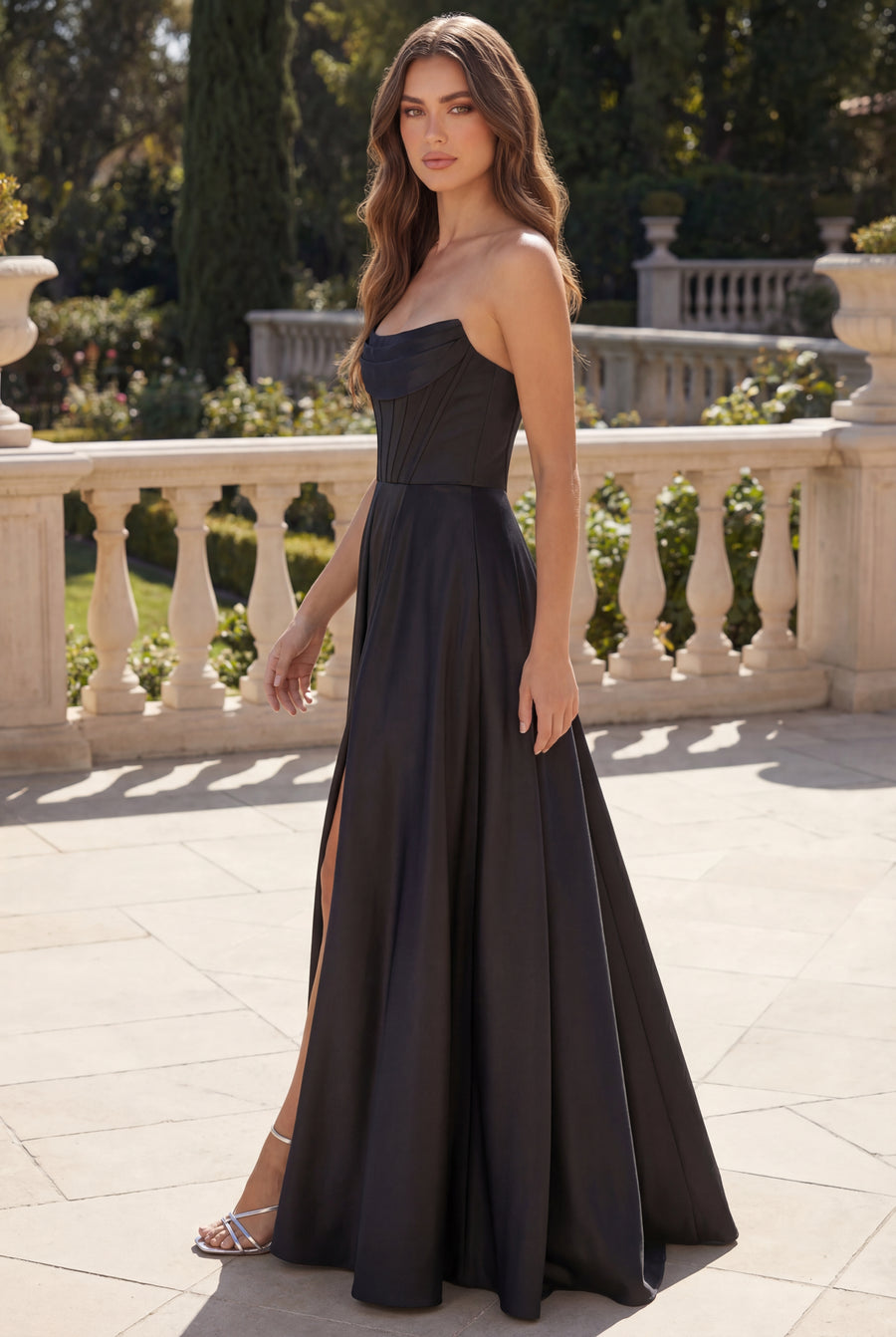 Kos Couture Classic Long Mikado Corset Formal Ball Gown