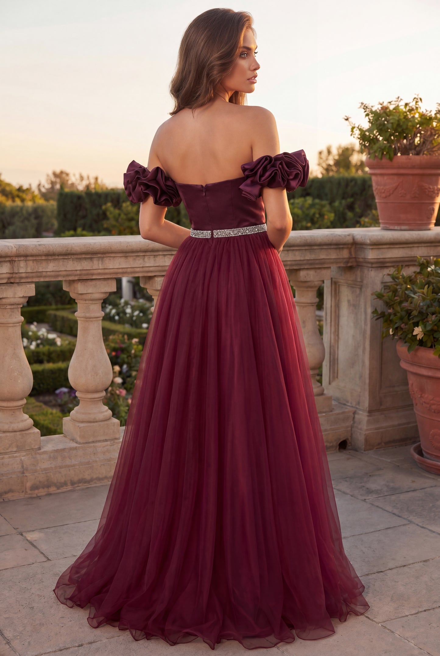 Kos Couture Off Shoulder Ball Gown Long Prom Dress
