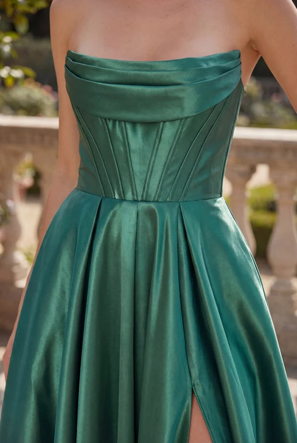 Kos Couture Classic Long Mikado Corset Formal Ball Gown