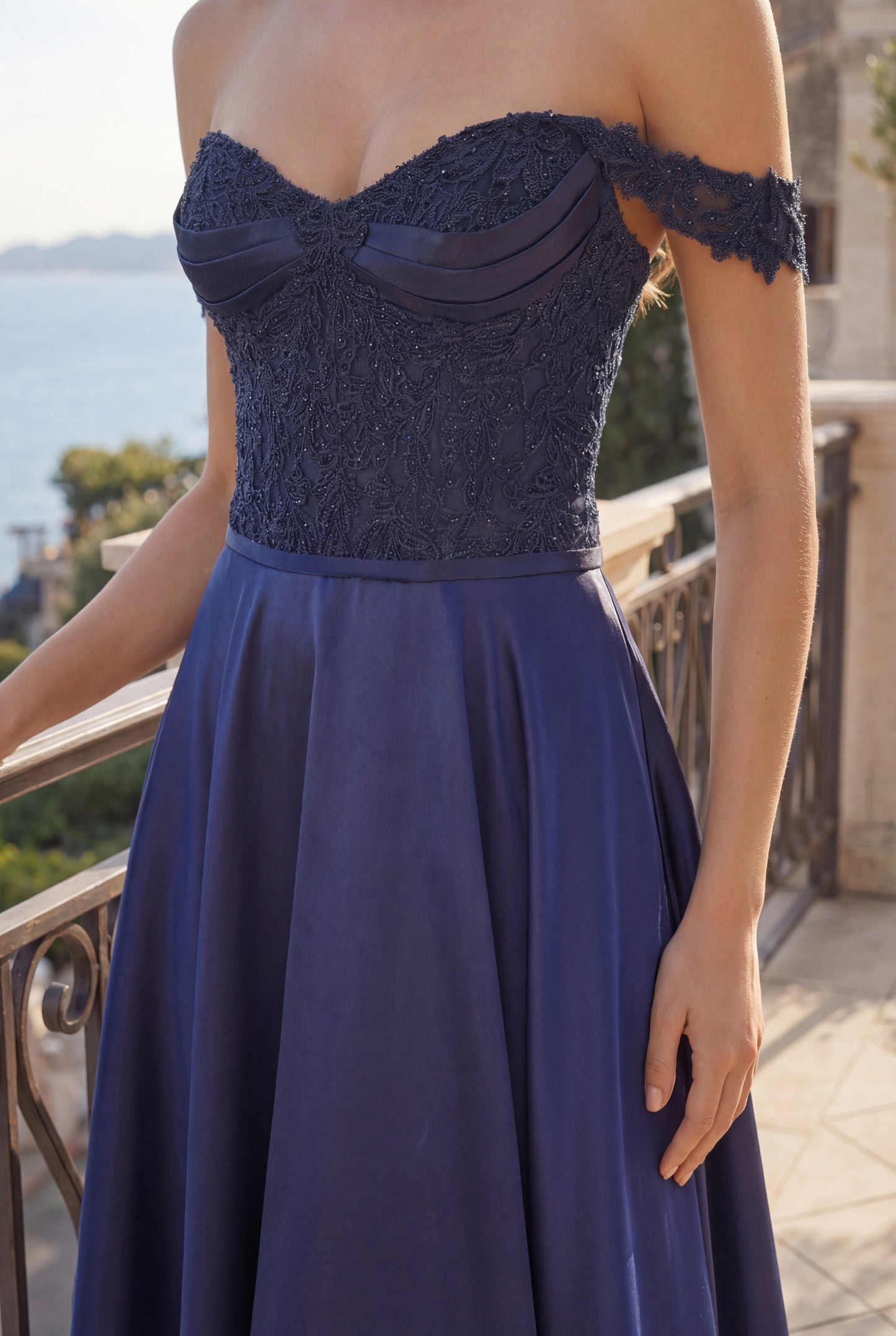 Kos Couture Corset Off Shoulder Formal Evening Gown