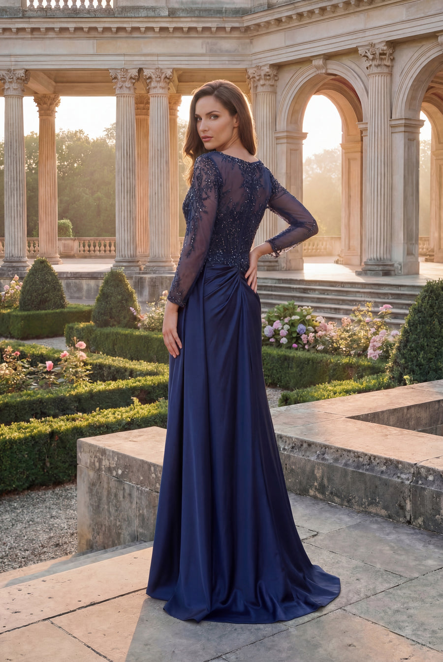 Kos Couture Long Sleeve Formal Mother Of The Bride Dress