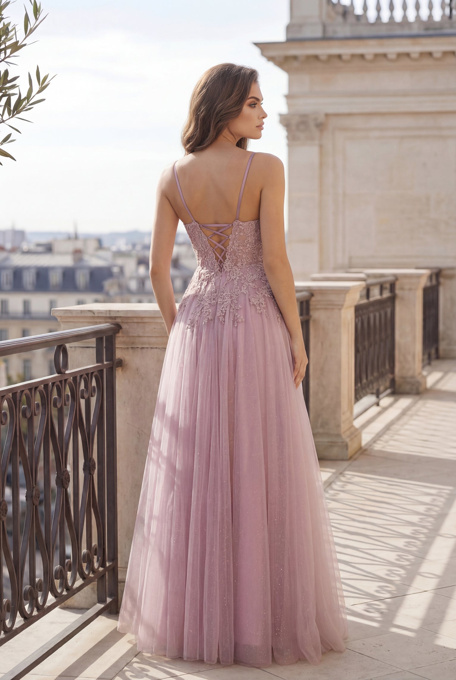 Kos Couture Long Lace Formal Prom Ball Gown