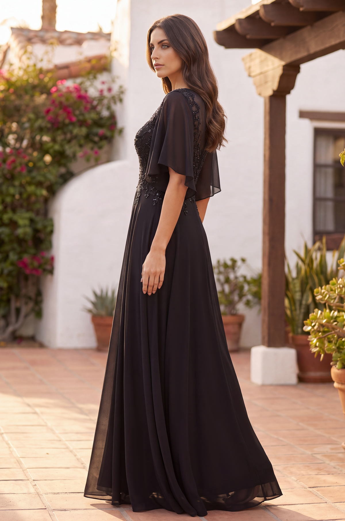 Kos Couture Short Sleeve Mother of the Bride Dress