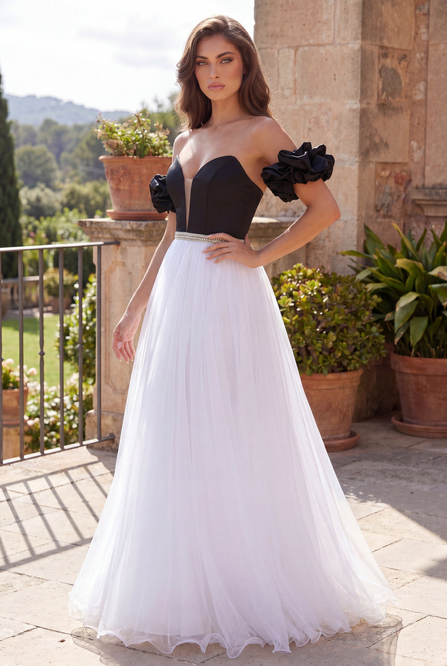 Kos Couture Off Shoulder Ball Gown Long Prom Dress