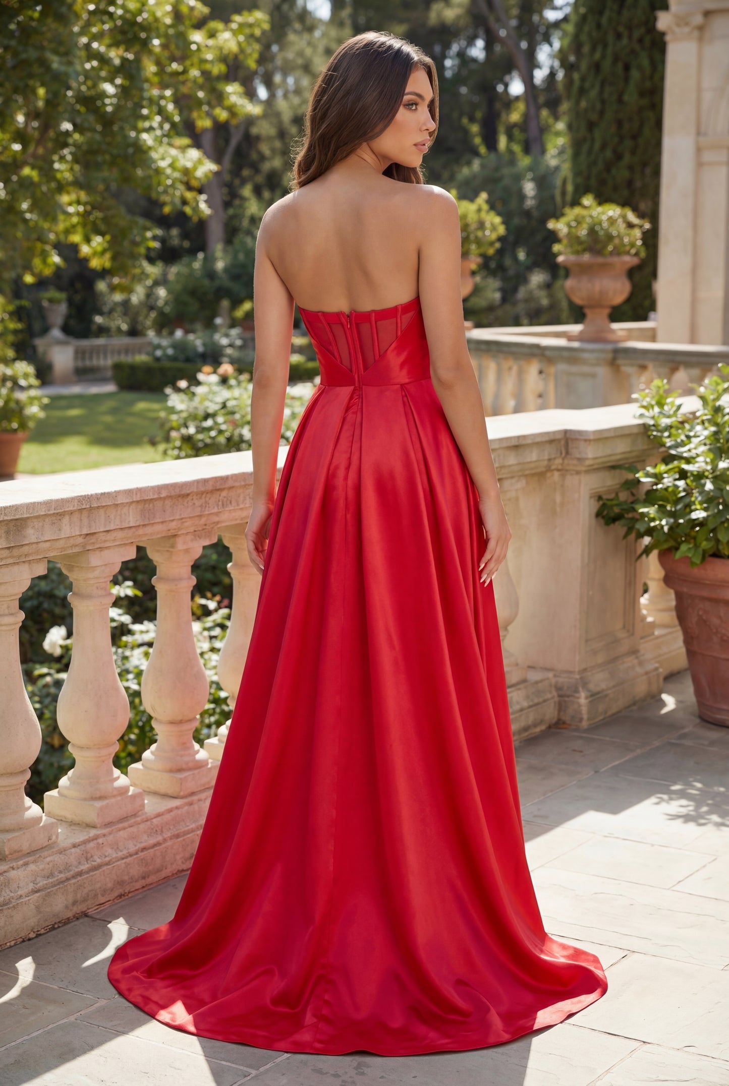 Kos Couture Classic Long Mikado Corset Formal Ball Gown