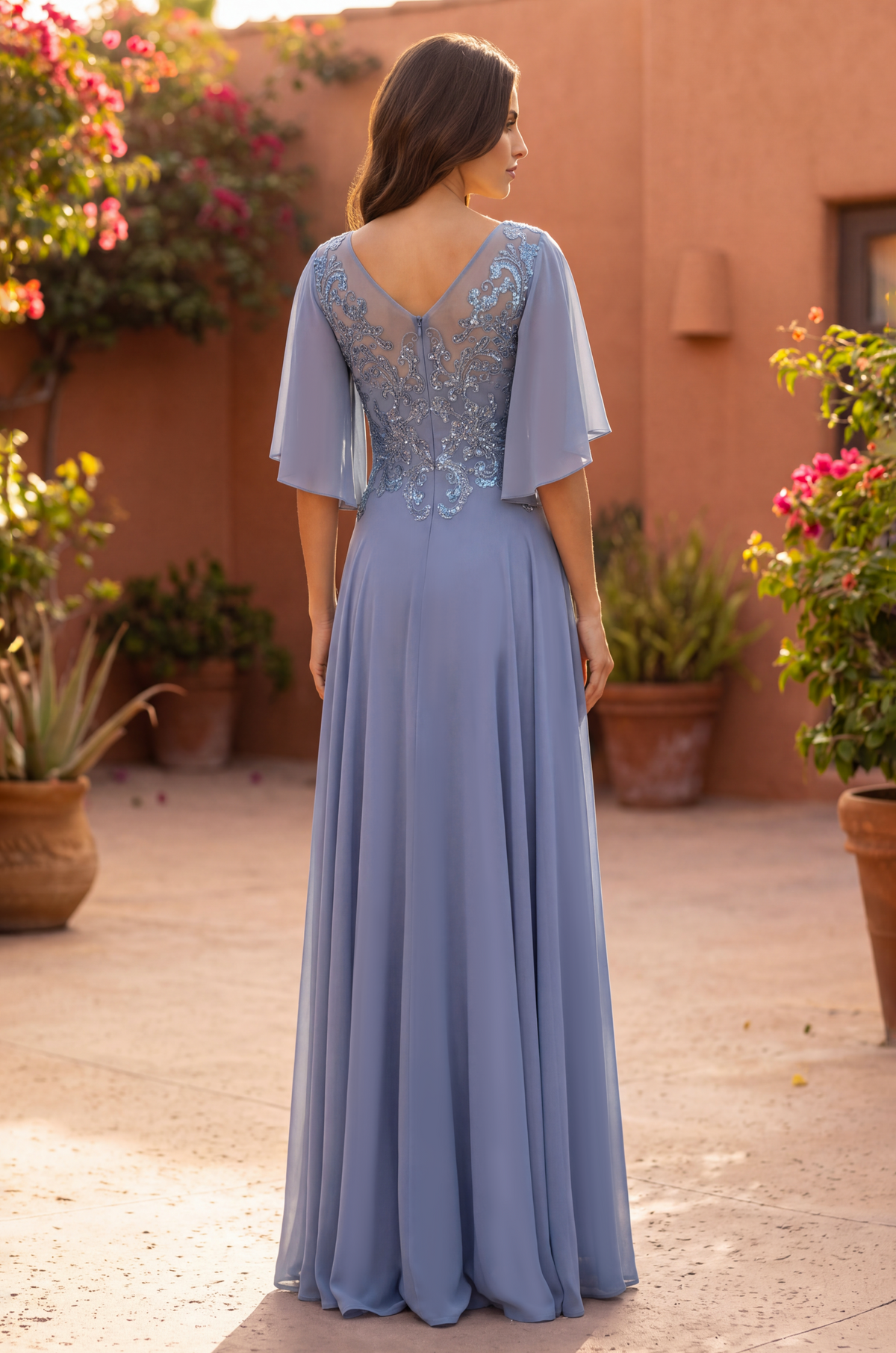 Kos Couture Short Sleeve Mother of the Bride Dress