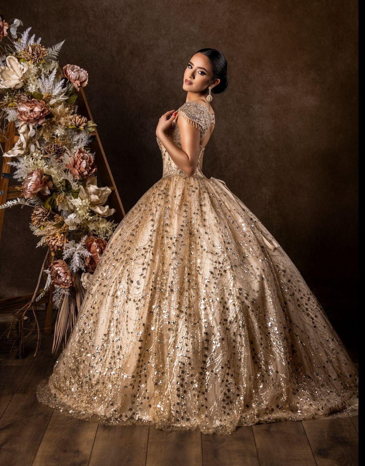 Kos Couture Long Quinceanera Dress Ball Gown