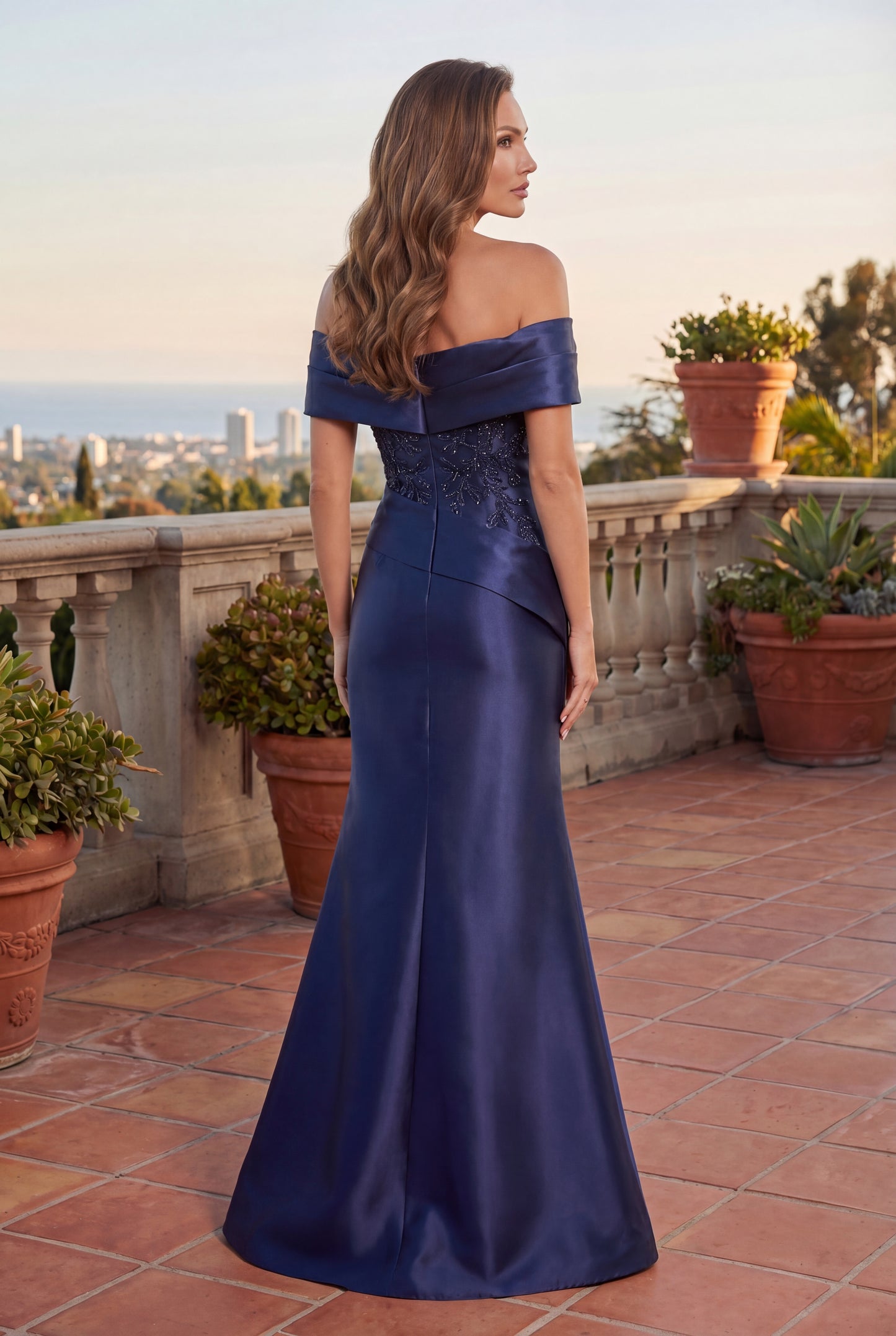 Kos Couture Off Shoulder Long Evening Formal Dress