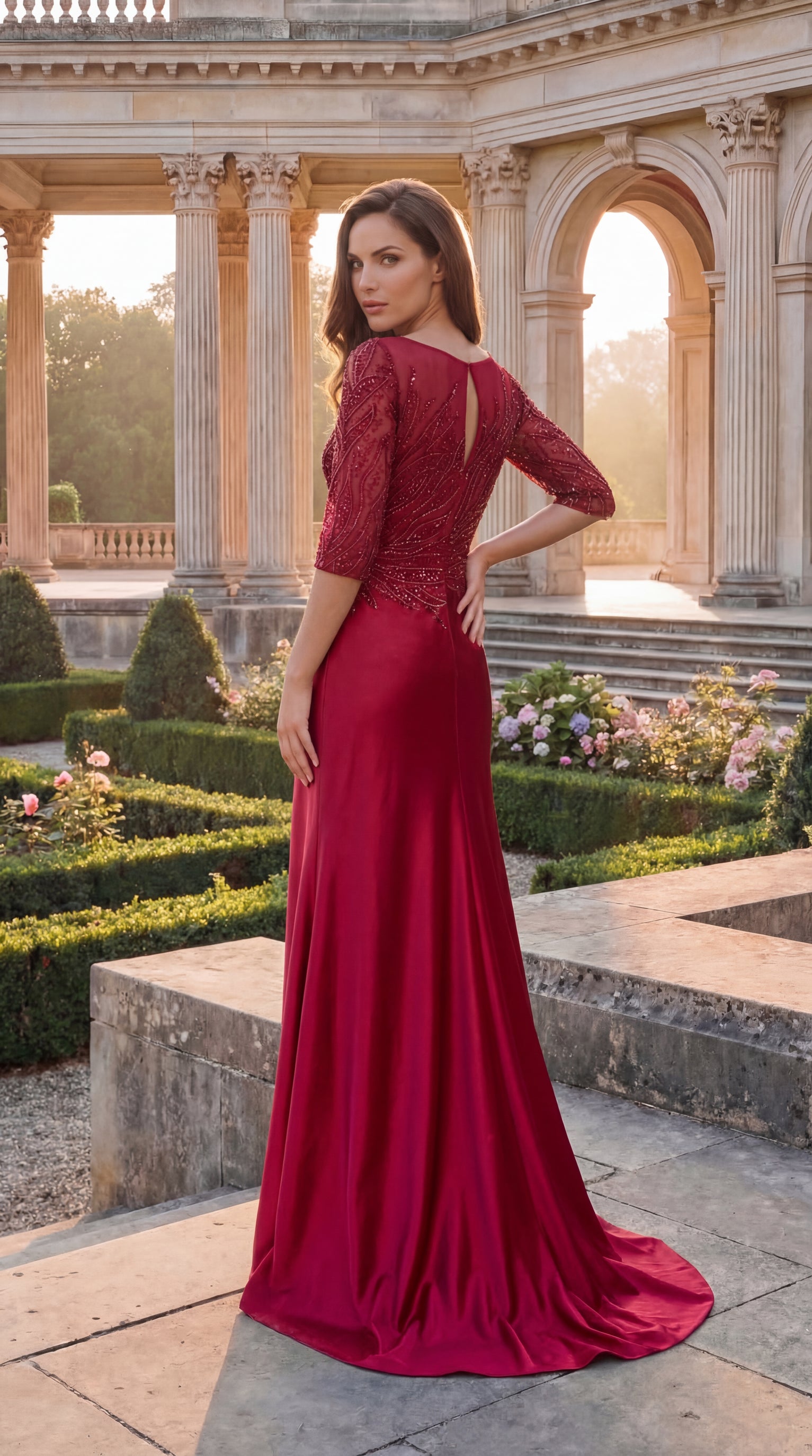 Kos Couture Long Sleeve Formal Mother Of The Bride Dress