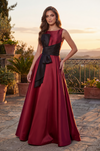 Kos Couture Long Formal Ball Gown with Statement Bow