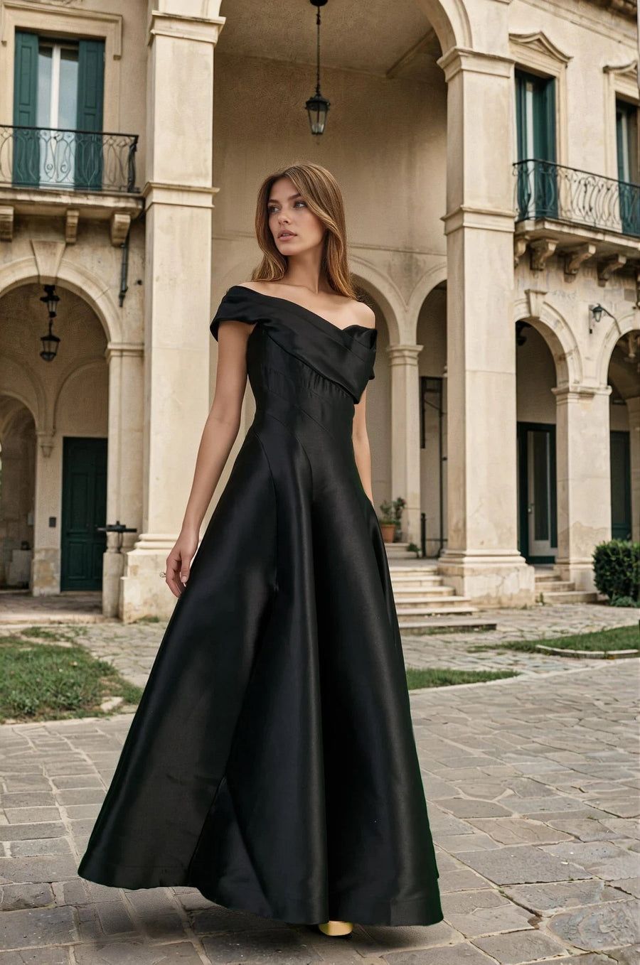 Kos Couture One Shoulder Long Formal Ball Gown Dress