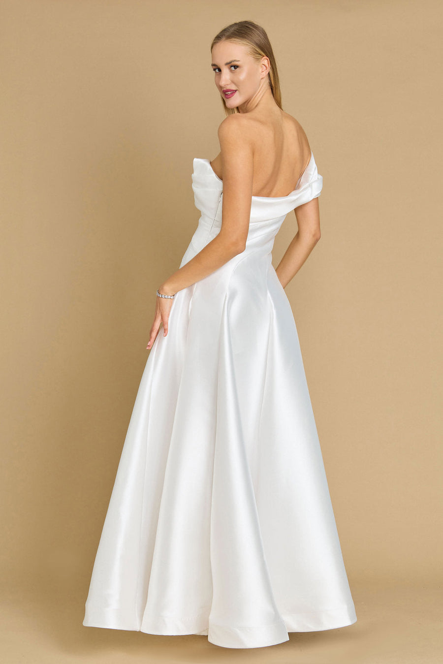 Kos Couture One Shoulder Long Formal Ball Gown Dress