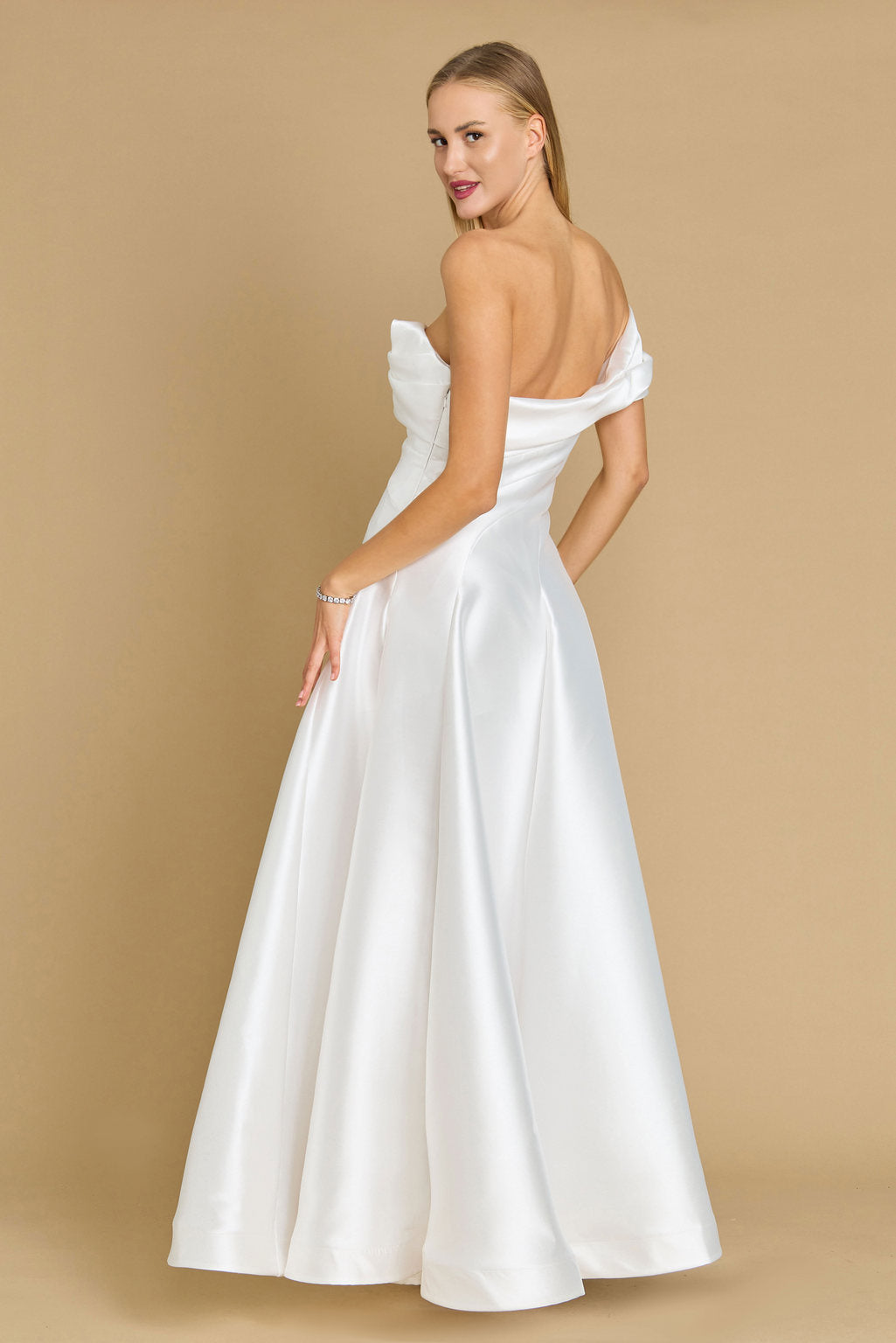 Kos Couture One Shoulder Long Formal Ball Gown Dress
