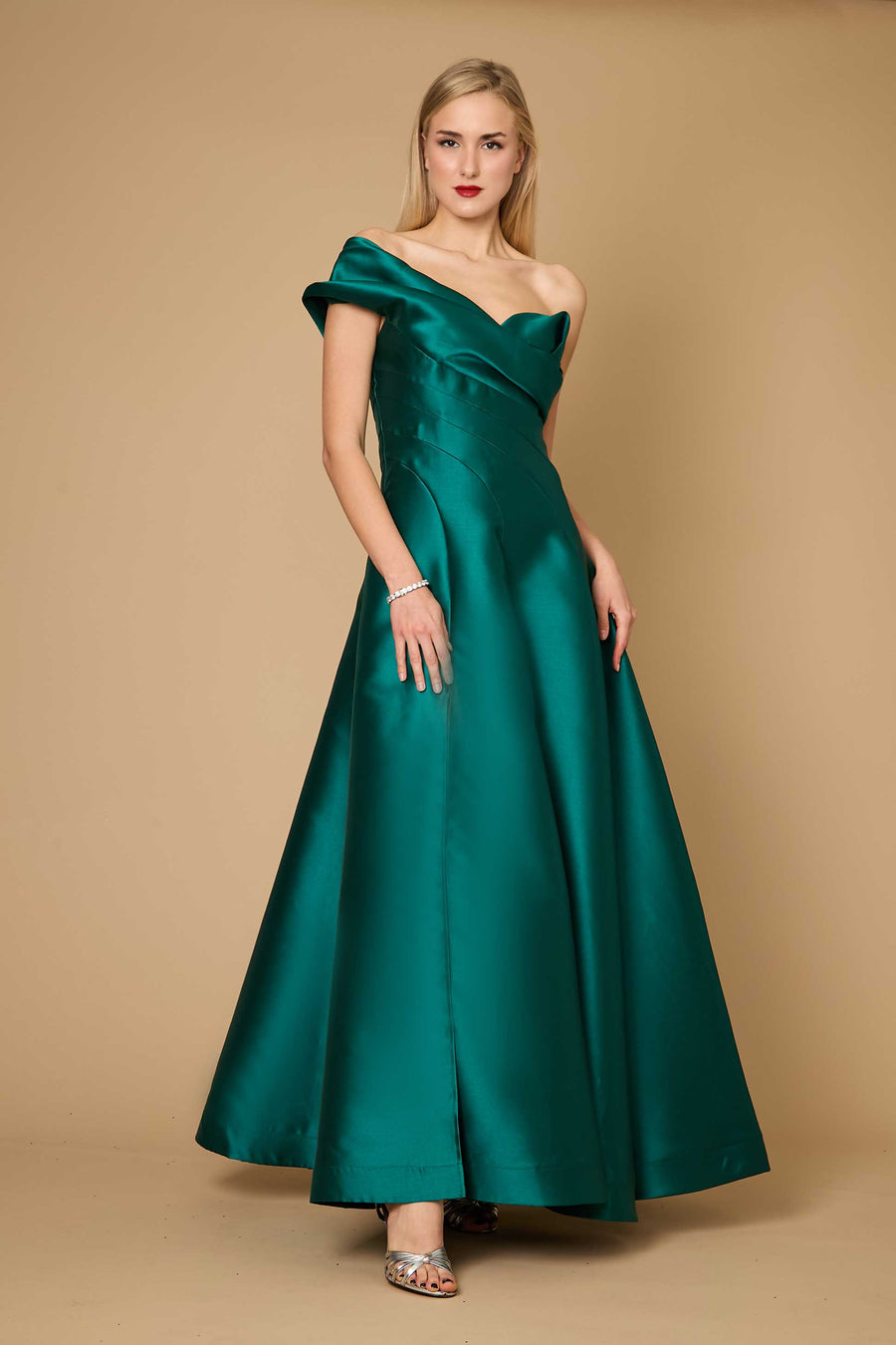 Kos Couture One Shoulder Long Formal Ball Gown Dress