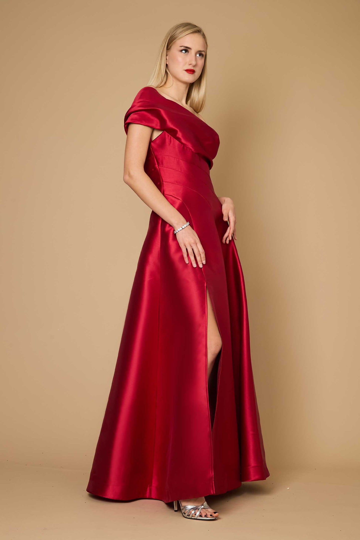Kos Couture One Shoulder Long Formal Ball Gown Dress