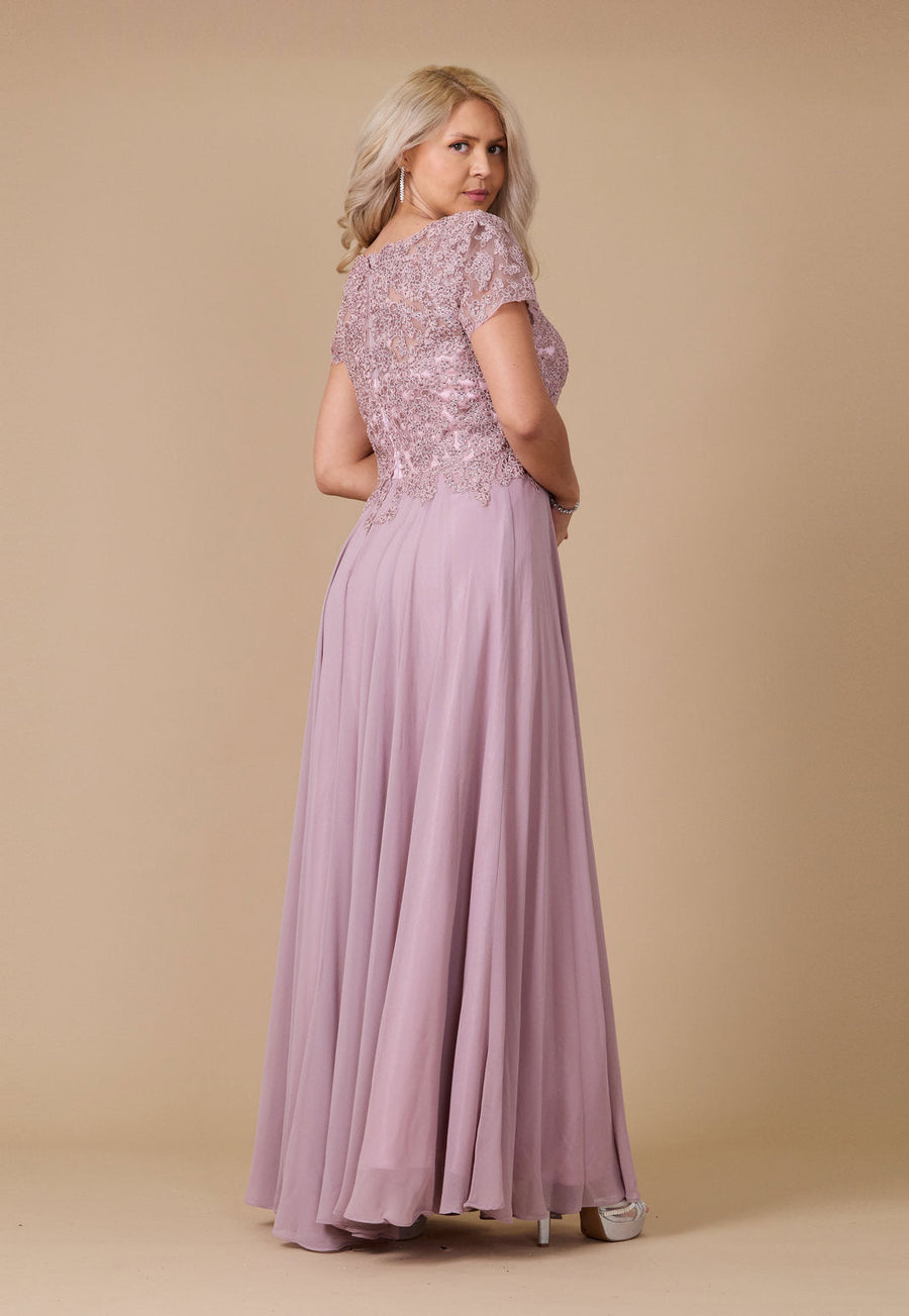 Kos Couture Short Sleeve Mother Of The Bride Evening Dress