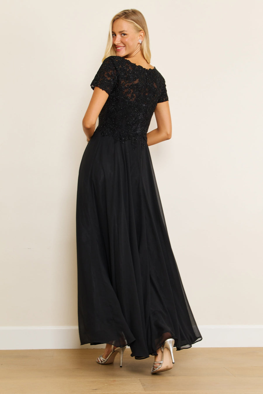 Kos Couture Short Sleeve Mother Of The Bride Evening Dress