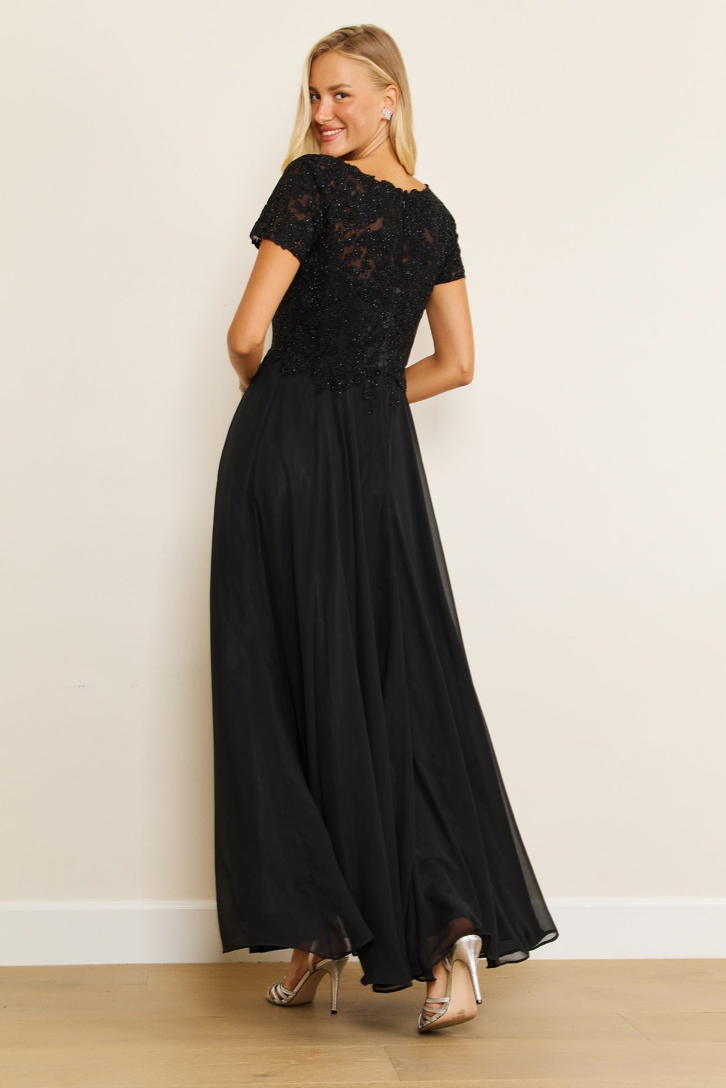 Kos Couture Short Sleeve Mother Of The Bride Evening Dress