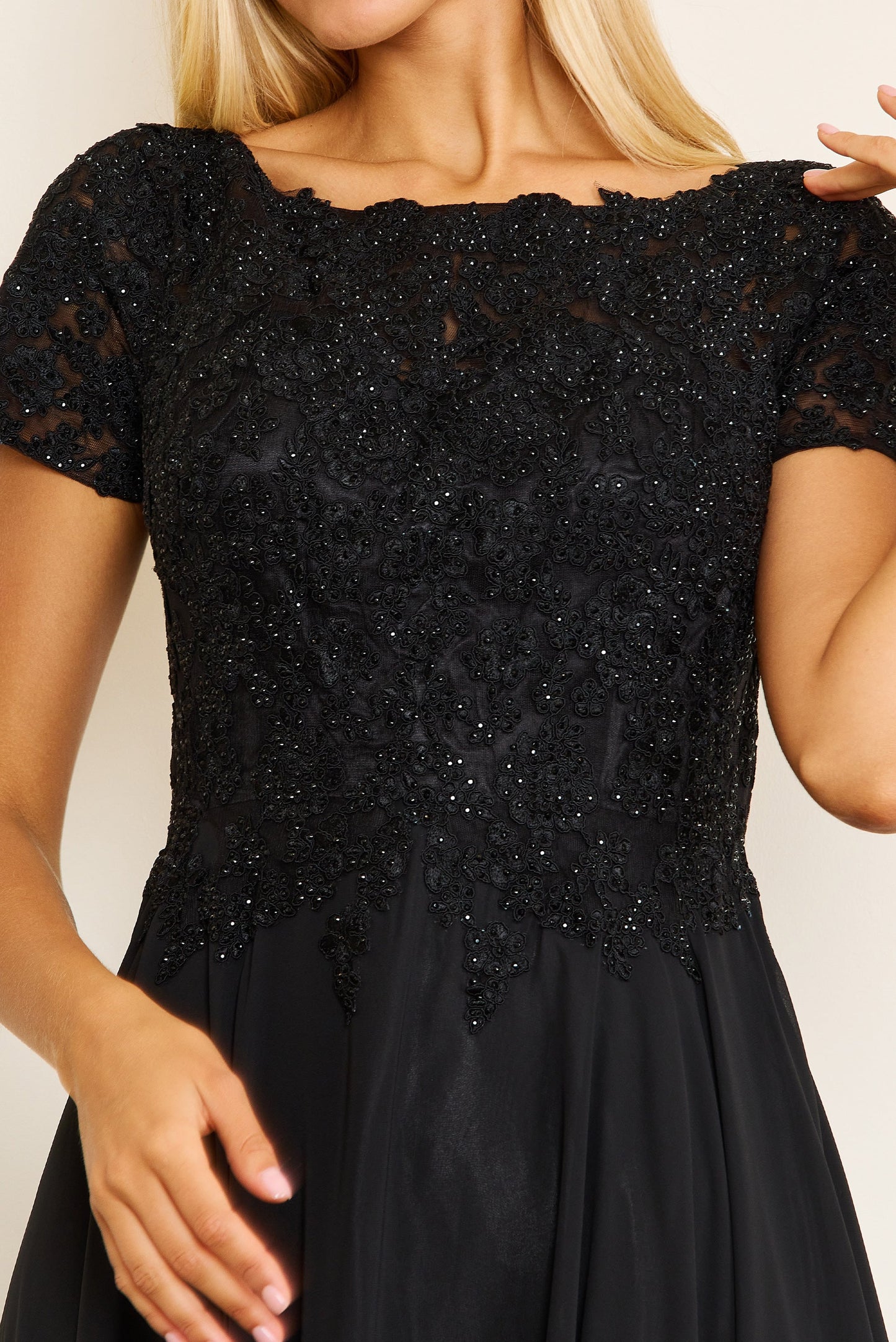 Kos Couture Short Sleeve Mother Of The Bride Evening Dress
