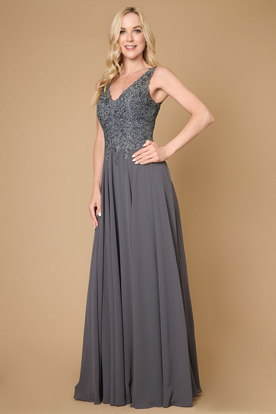 Kos Couture Long Formal Dress Plus Size Evening Gown