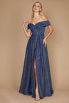 Long Off Shoulder Glitter Prom Dress Wholesale