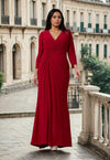 Kos Couture Long Formal Stretch Evening Long Sleeve Dress