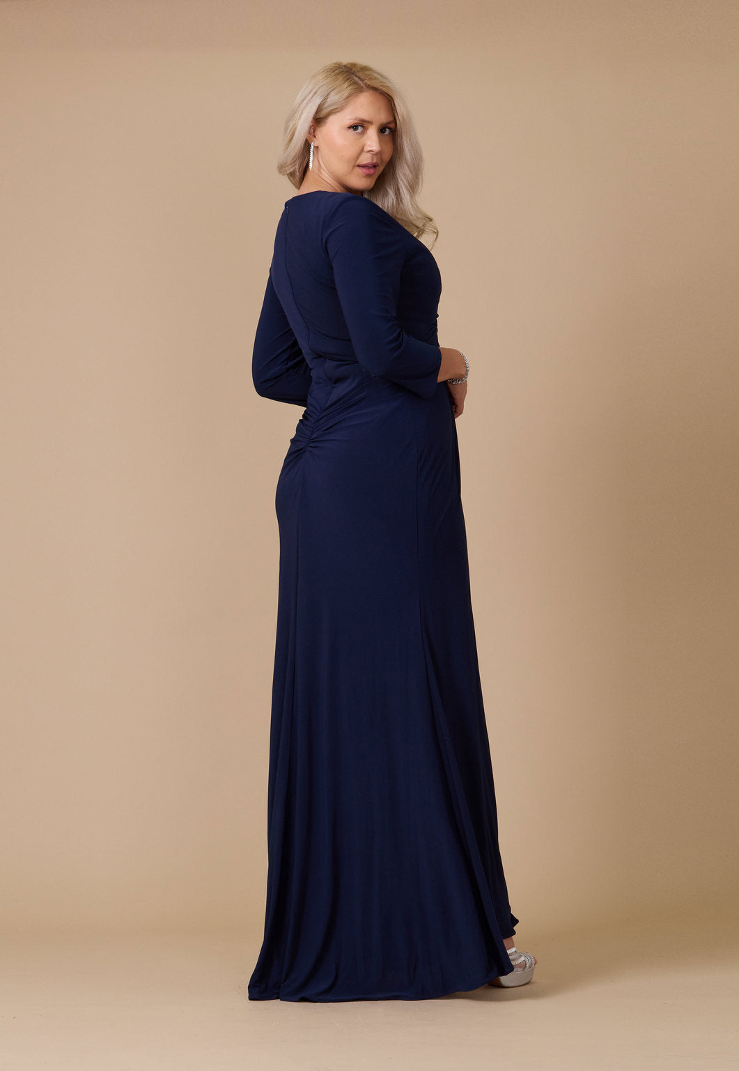 Kos Couture Long Formal Stretch Evening Long Sleeve Dress