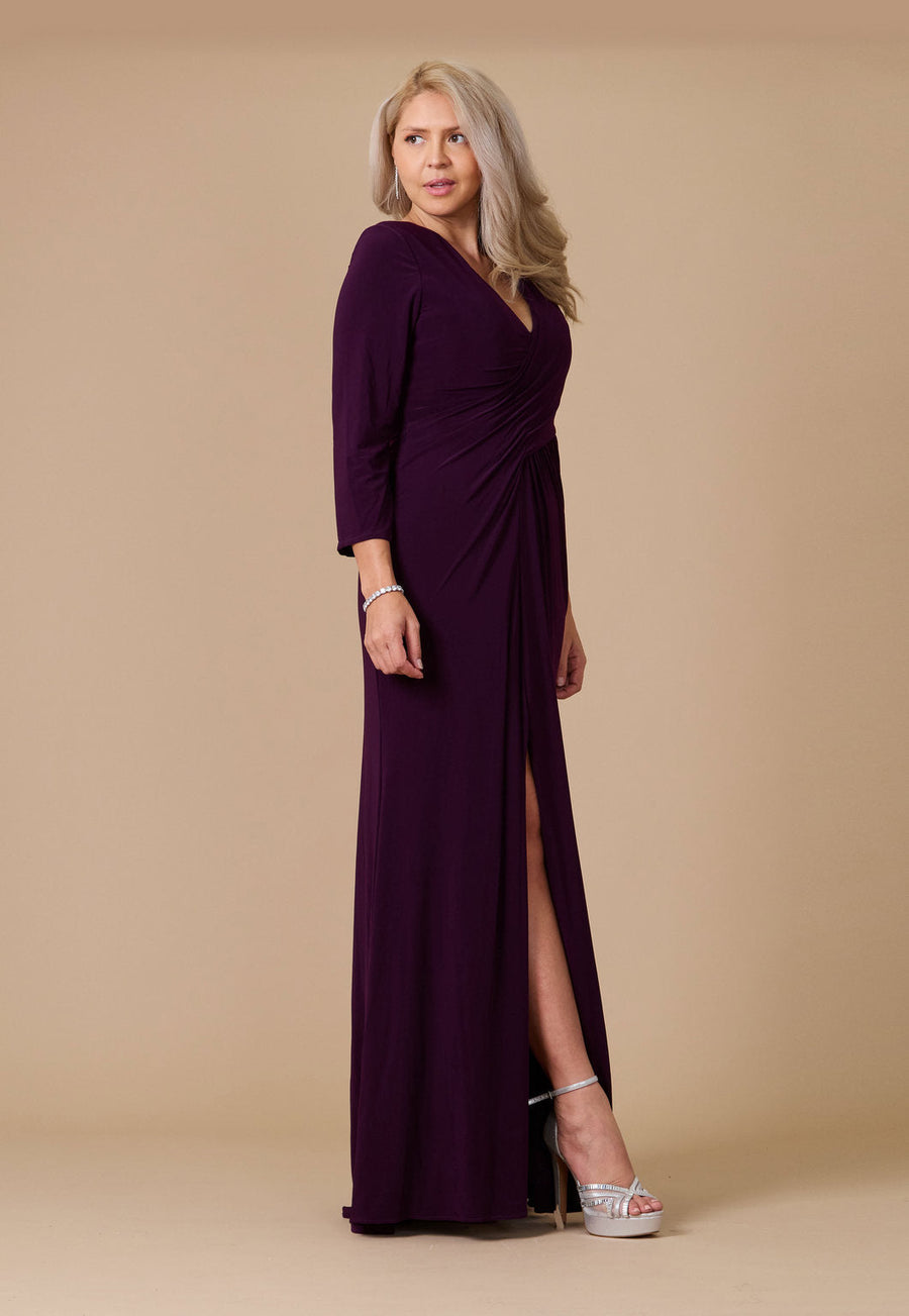 Kos Couture Long Formal Stretch Evening Long Sleeve Dress