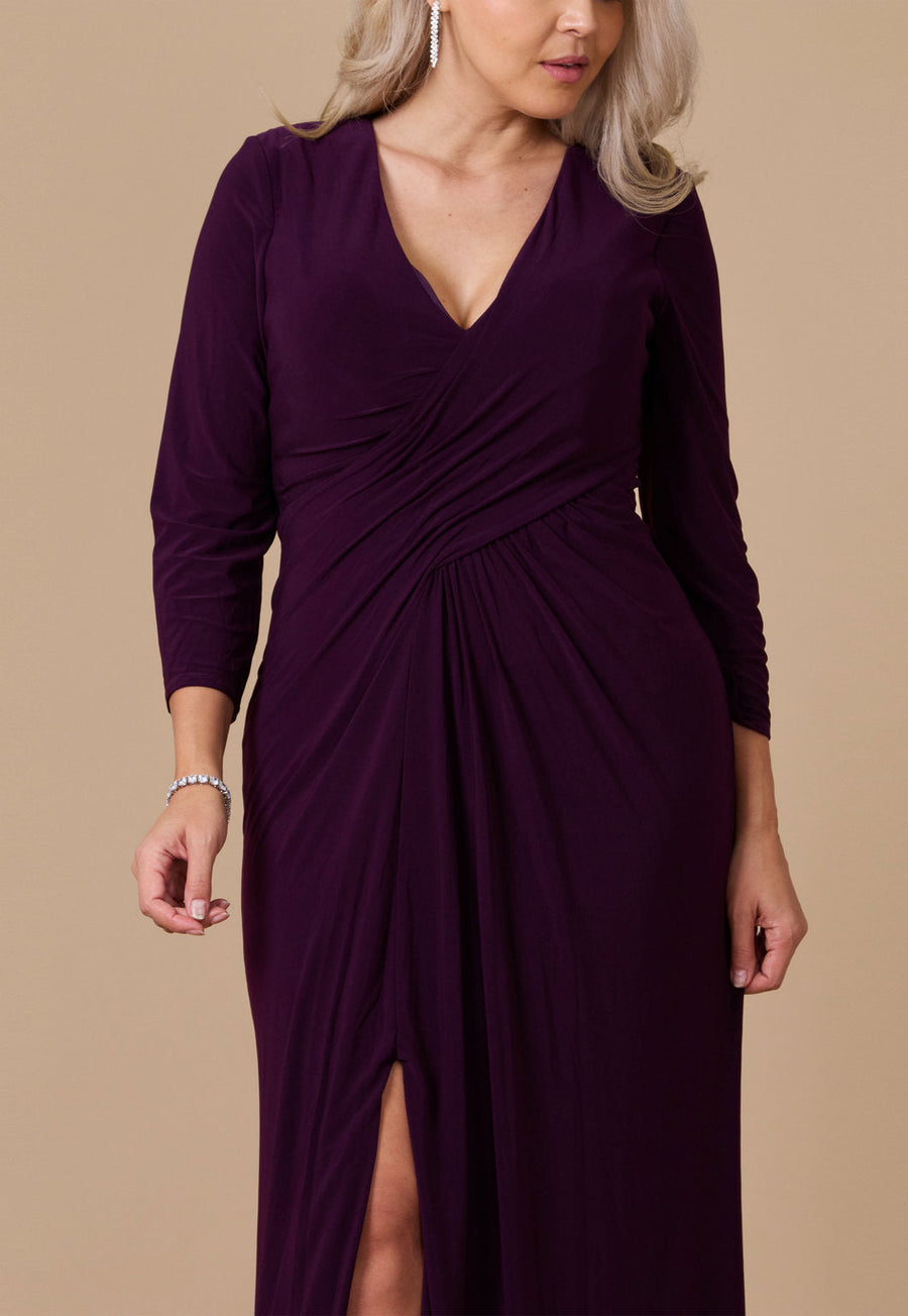Kos Couture Long Formal Stretch Evening Long Sleeve Dress