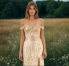 Fitted Off Shoulder Sequin Prom Formal Dress