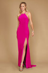 Kos Couture 1329 Long Fitted Elegant Open Back Jersey Prom Dress Magenta