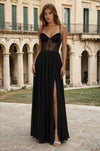 Kos Couture Long Chiffon Corset Formal Prom Dress