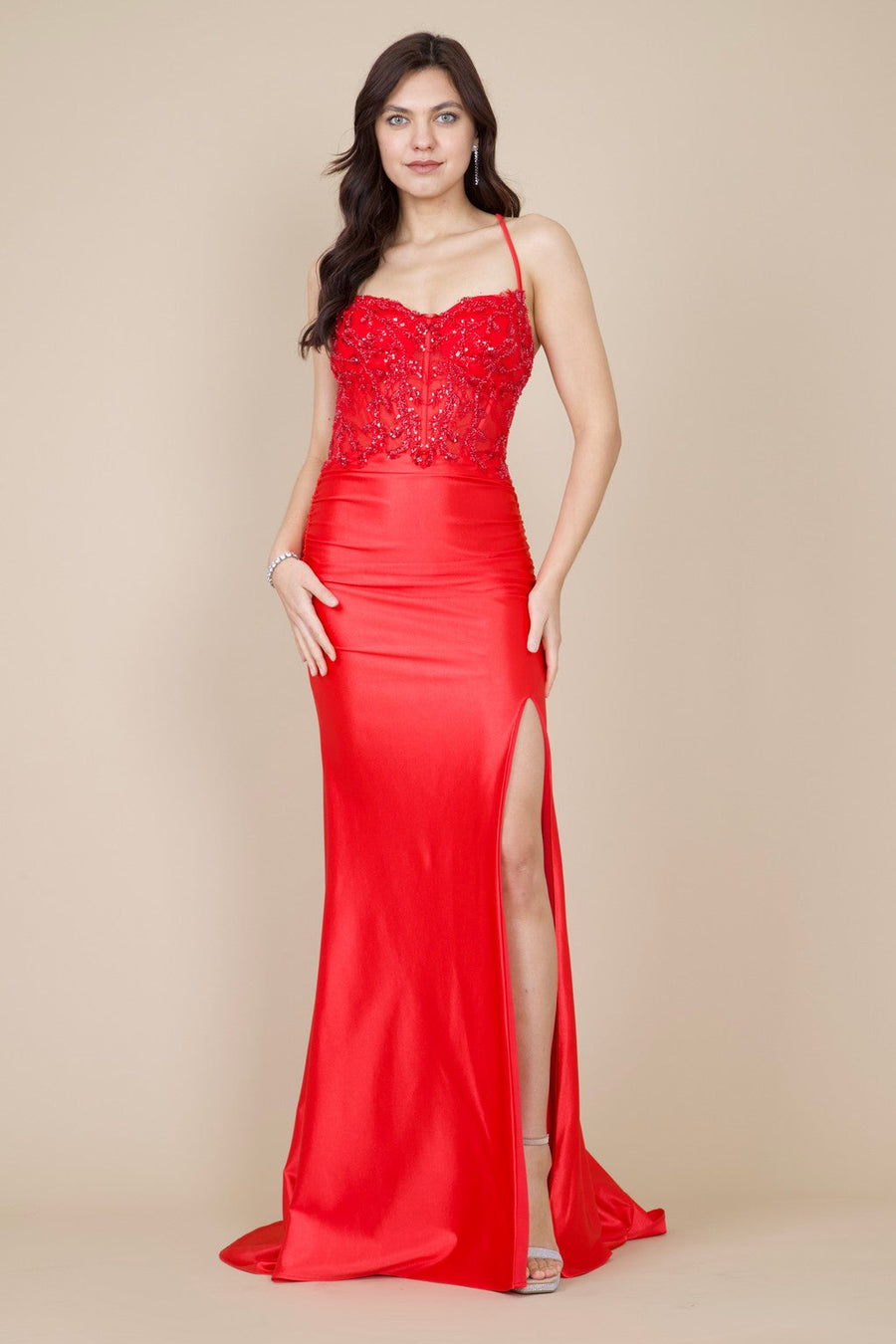 Kos Couture Open Back Long Sexy Formal Prom Dress
