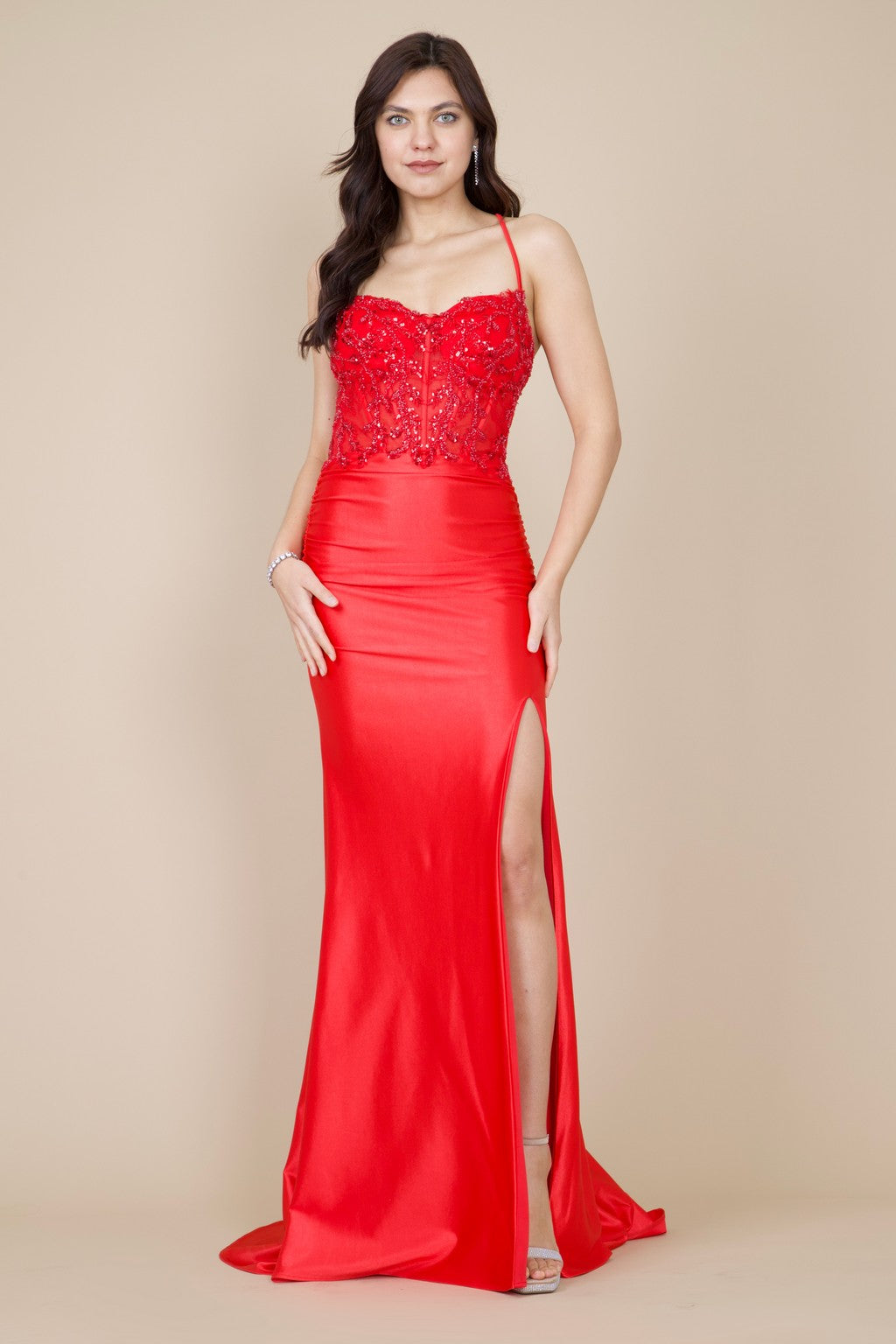 Kos Couture Open Back Long Sexy Formal Prom Dress