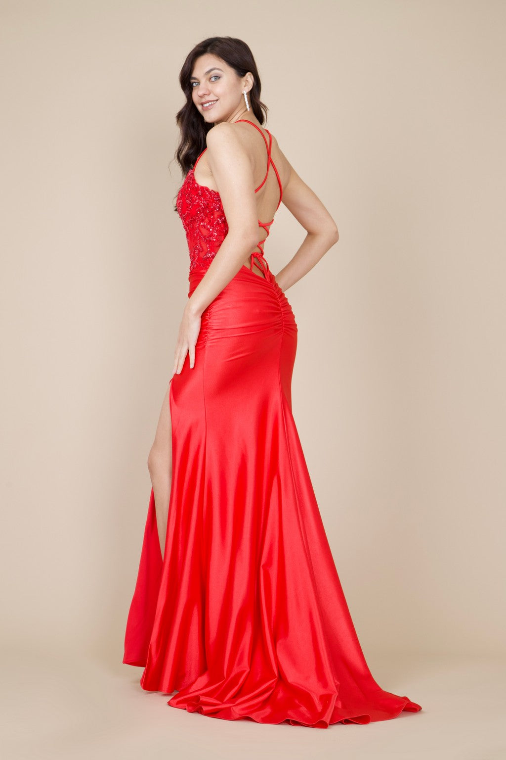 Kos Couture Open Back Long Sexy Formal Prom Dress
