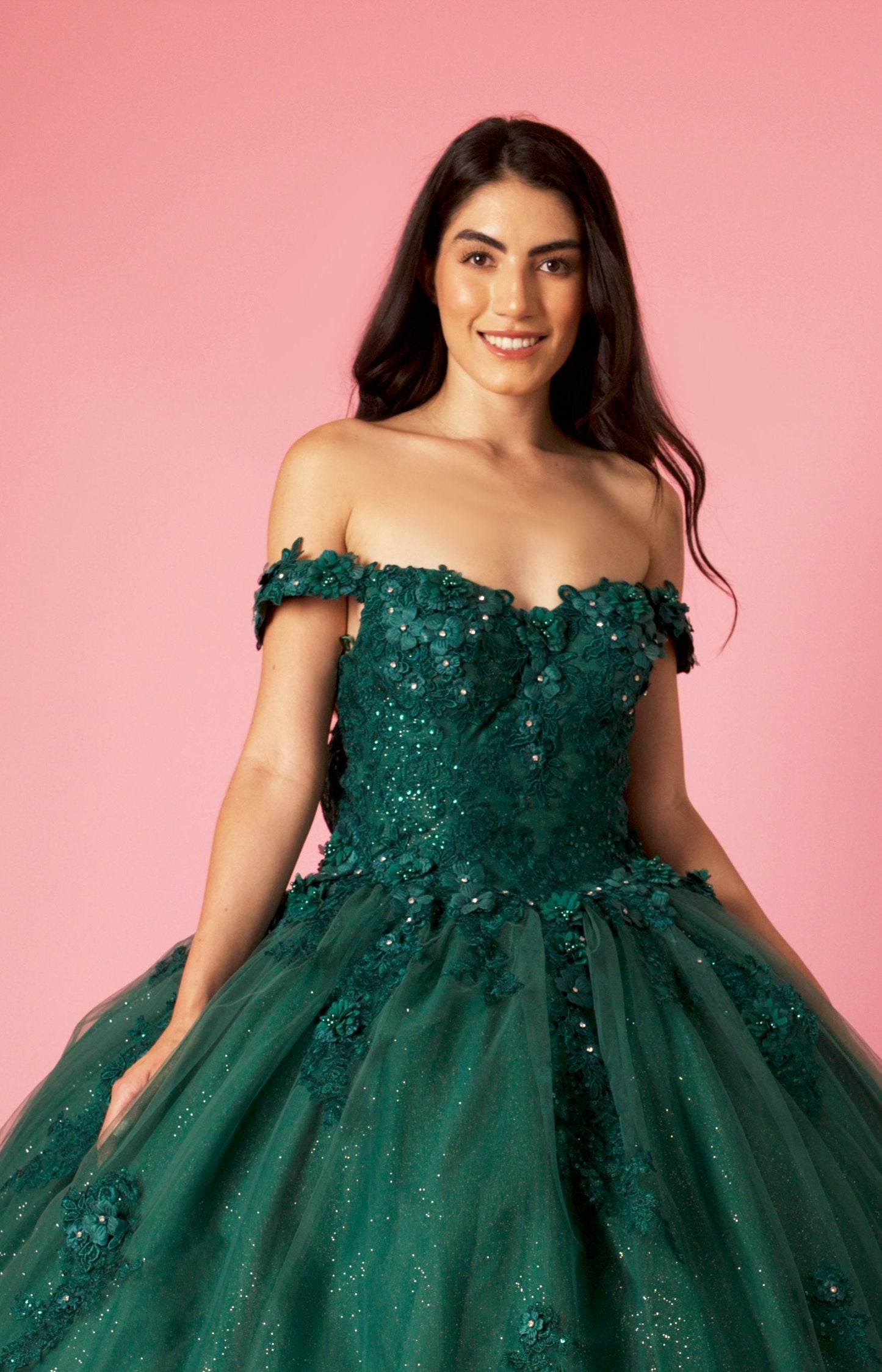 Kos Couture 324 Long Ball Gown Quinceanera Floral Dress