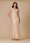 Kos Couture Short Sleeve Hand Beaded Formal Couture Dress