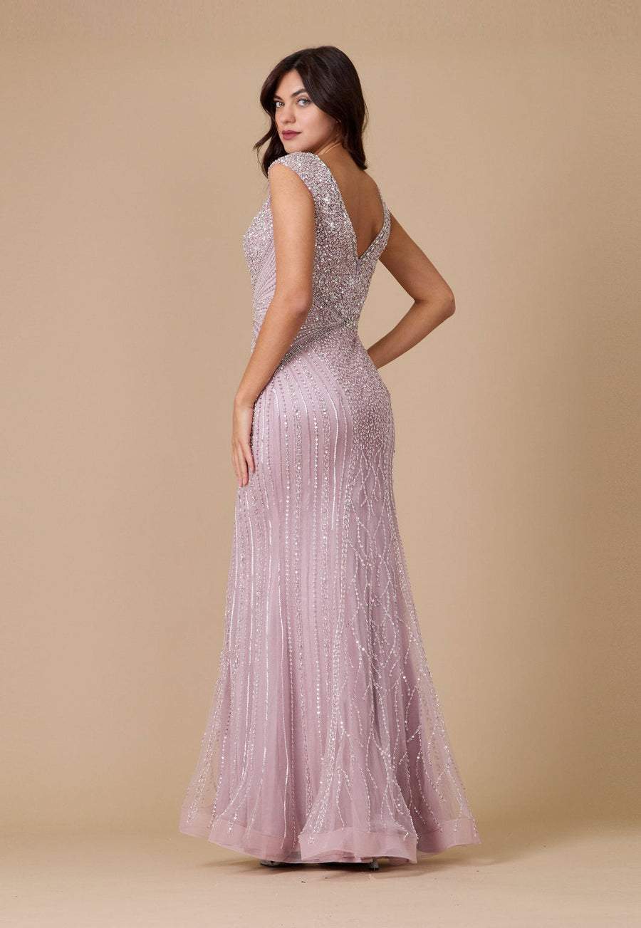 Kos Couture Fully Beaded Long Couture Formal Evening Dress