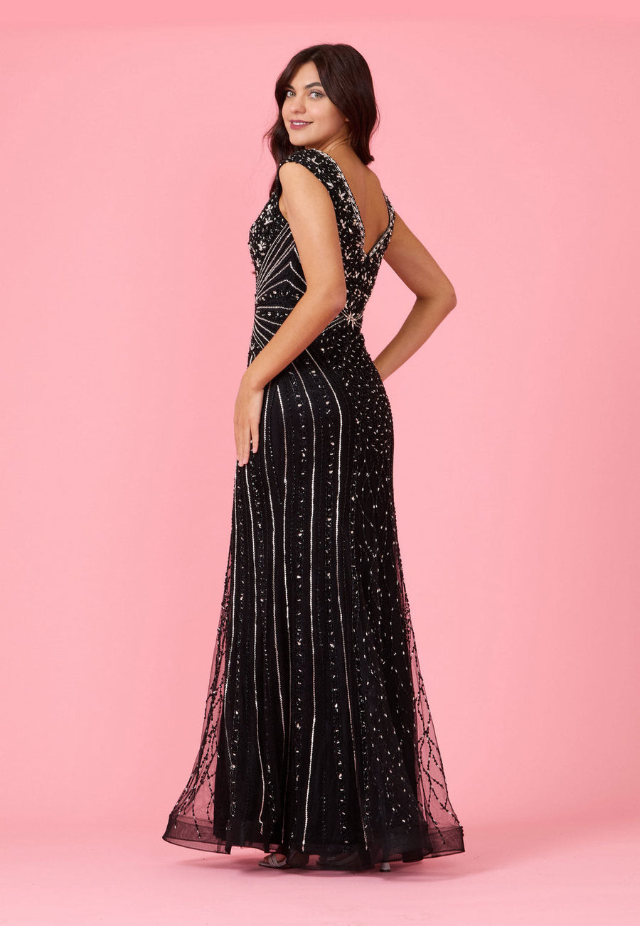 Kos Couture Fully Beaded Long Couture Formal Evening Dress