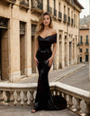 Prom DressesOff Shoulder Sequin Mermaid Evening Gown Black