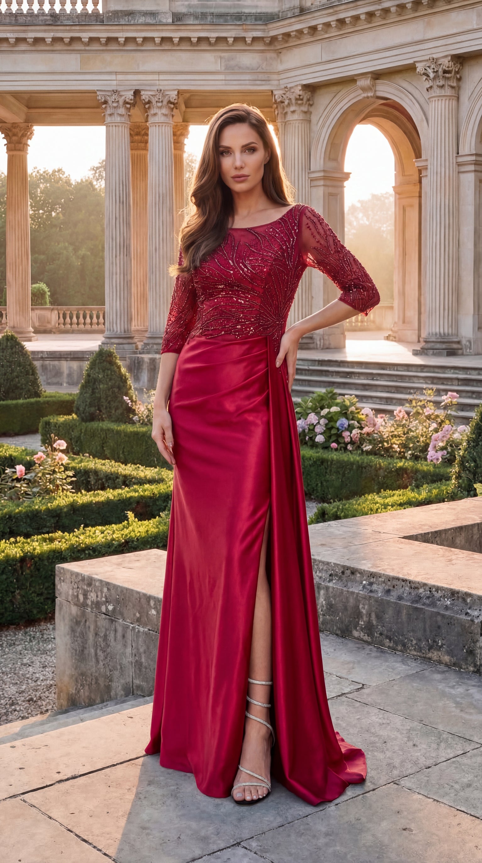 Kos Couture Long Sleeve Formal Mother Of The Bride Dress