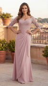 Kos Couture Long Sleeve Lace Mother Of The Bride Dress